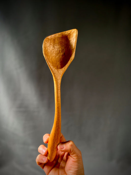 Angled Mahogany Scoop - Una Raiz Woodworks